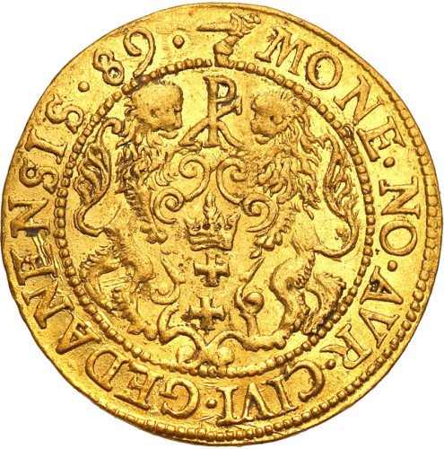 Zygmunt III Waza. Dukat 1589, Gdańsk (R6) NGC MS63 (MAX) - RZADKOŚĆ R6