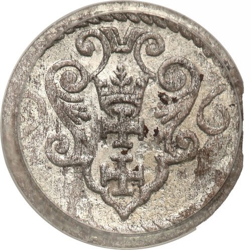 Zygmunt III Waza. Denar 1596, Gdańsk PCGS MS62 (MAX)