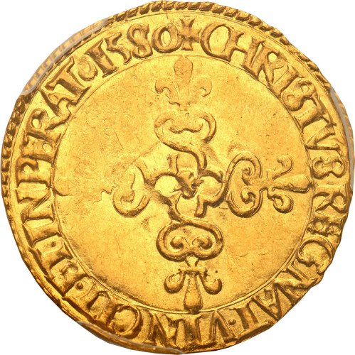 Polska/Francja. Henryk Walezy. Ecu d’or 1580 H, La Rochelle PCGS MS61 (MAX)