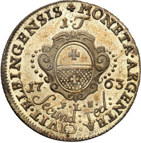 August III Sas. Tymf (tynf) 1763 FLS, Elbląg NGC MS65 (MAX) Ex. Karolkiewicz Collection - RZADKOŚĆ R6-R7
