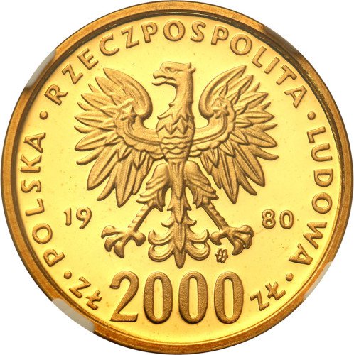 PRL. 2000 złotych 1980 XIII Zimowe Igrzyska Olimpijskie NGC PF69 ULTRA CAMEO (MAX)