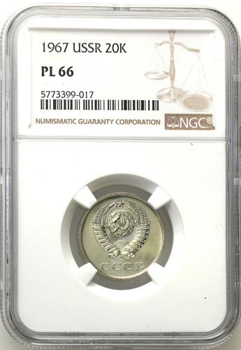 Rosja, ZSRR. 20 kopiejek 1967 NGC PL66 (MAX)