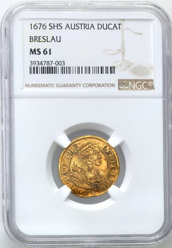 Śląsk. Leopold I (1658-1705). Dukat 1676 SHS, Wrocław NGC MS61 (MAX)