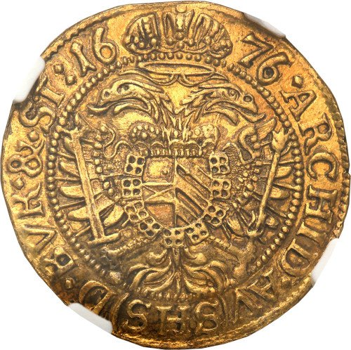 Śląsk. Leopold I (1658-1705). Dukat 1676 SHS, Wrocław NGC MS61 (MAX)