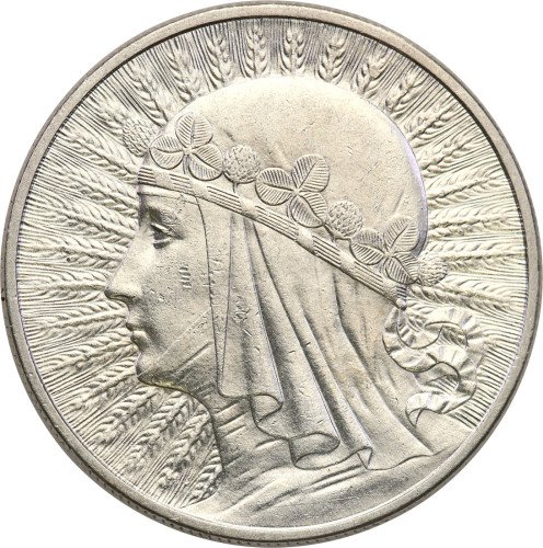 II RP. 10 złotych 1932 głowa kobiety (bez znaku)
