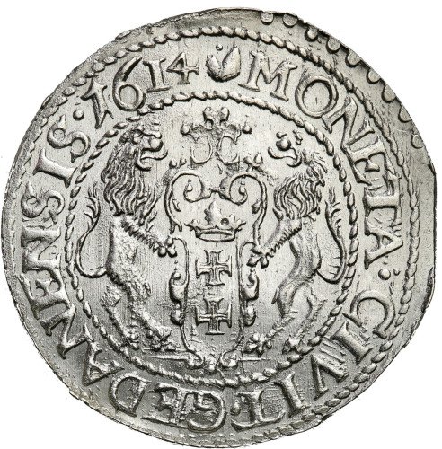 Zygmunt III Waza. Ort (18 groszy) 1614, Gdańsk - MAŁE cyfry daty - WYŚMIENITY