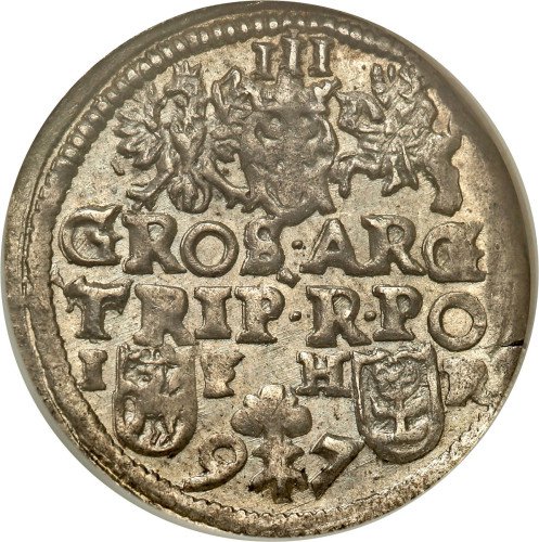 Zygmunt III Waza. Trojak (3 grosze) 1597, Poznań NGC MS63 - WYŚMIENITY