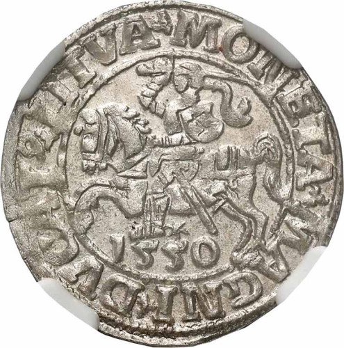 Zygmunt II August. Półgrosz 1550, Wilno NGC MS62