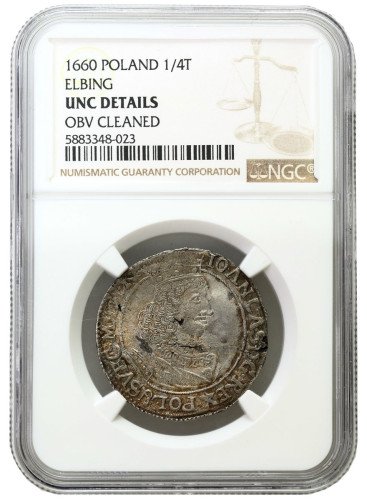 Jan ll Kazimierz. Ort (18 groszy) 1660, Elbląg NGC UNC - RZADKOŚĆ R3