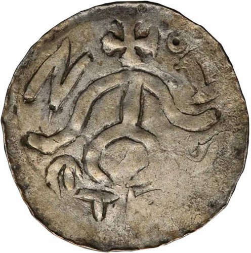 Sieciech. Denar z monogramem, ok. 1090 – 1098 r., mennica Kraków lub pobliskie dobra Toporów