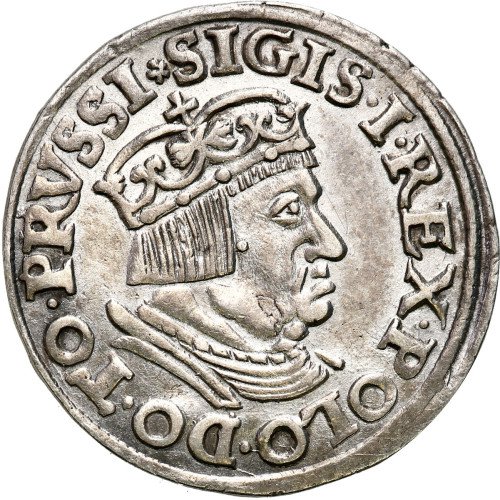 Zygmunt I Stary. Trojak (3 grosze) 1537, Gdańsk - PIĘKNY
