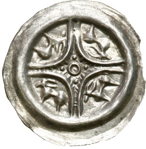 Leszek Biały (1202-1227). Brakteat - PIĘKNY i RZADKI