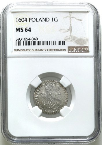 Zygmunt III Waza. Grosz 1604, Kraków NGC MS64 (MAX) - PIĘKNY