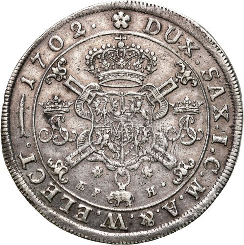 August II Mocny. Talar koronny 1702, Lipsk - PORTRETOWY
