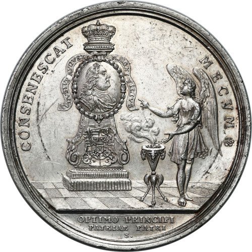 August II Mocny. Medal pośmiertny 1733 - EKSTREMALNIE RZADKI ex. Potocki