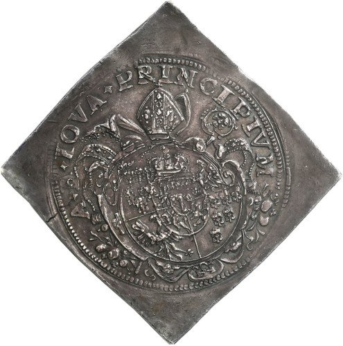 Śląsk, Wrocław - Diecezja. Karol Ferdynand Waza (1625-1655). Klipa dwutalara (Doppeltaler-Klippe) 1632, Nysa NGC AU55