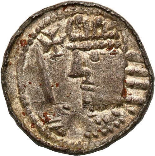 Bolesław II Śmiały (1058-1080). Denar królewski (1076-1079), Kraków - RZADKOŚĆ R4
