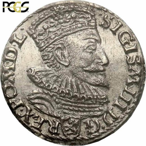 Zygmunt lll Waza. Trojak (3 grosze) 1594, Malbork PCGS MS63