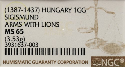 Węgry. Goldgulden (floren) bez daty NGC MS65 (MAX)
