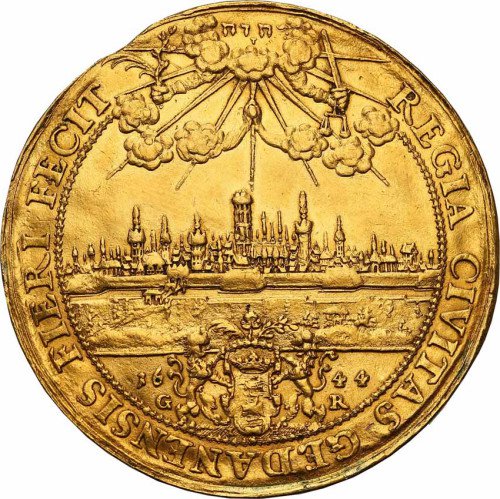 Władysław lV Waza. Donatywa wagi 8 dukatów 1644, Gdańsk